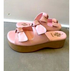Sam & Libby Pink Double Bow Platform Size 8